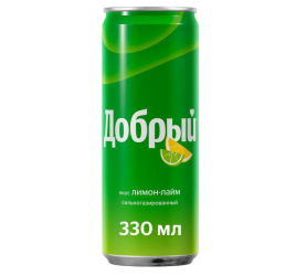 Напиток Добрый лимон-лайм газированный 0.33 л. (12шт/уп)