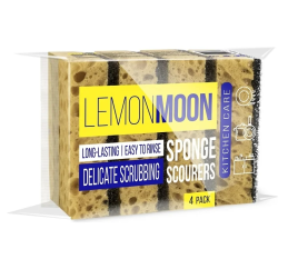 Губка для посуды Lemon Moon 96x64x33 ретикулированная 4 шт. L103