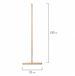 Швабра для пола деревянная, длина черенка 120 см, рабочая часть 35 см