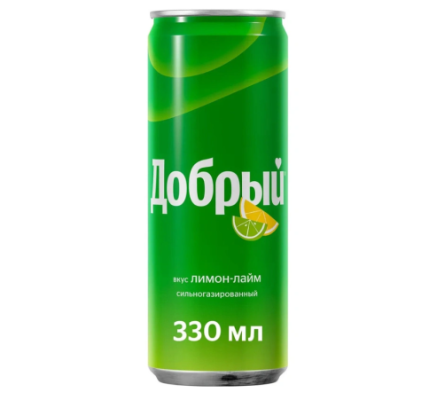 Напиток Добрый лимон-лайм газированный 0.33 л. (12шт/уп) фото 1