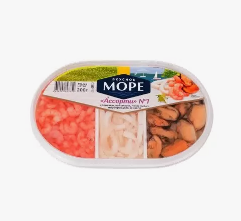 Морской коктейль в/м овал 200гр. 1/24 ВКУСНОЕ МОРЕ фото 1