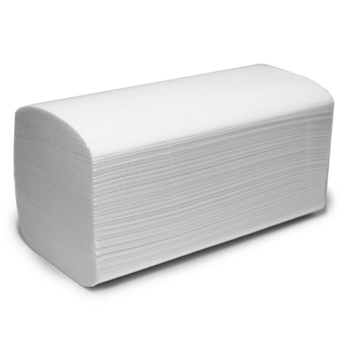 Полотенца бумажные V сложения(ZZ) 1 шт, 200 листов, 2-х слойная, целлюлоза, 230*220 мм, белые фото 1