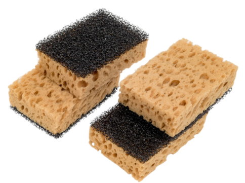 Губка для посуды Lemon Moon 96x64x33 ретикулированная 4 шт. L103 фото 2