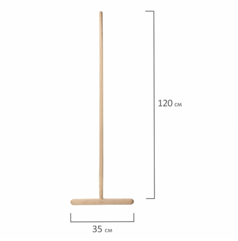 Швабра для пола деревянная, длина черенка 120 см, рабочая часть 35 см фото 1