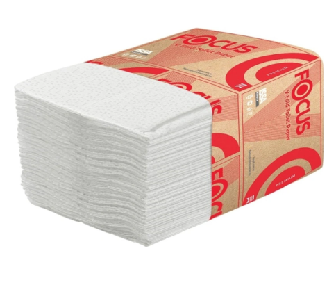 Бумага туалетная листовая Focus Premium T3 2-слойная белая 15 пачек по 250 листов (5083735) фото 2