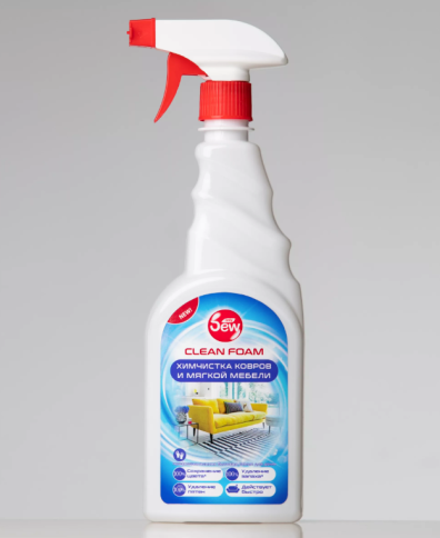 Средство для очистки мебели и тканей DEW Clean foam 600 мл триггер фото 1